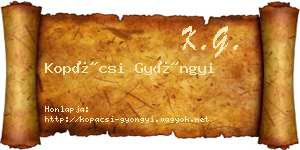 Kopácsi Gyöngyi névjegykártya