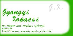 gyongyi kopacsi business card